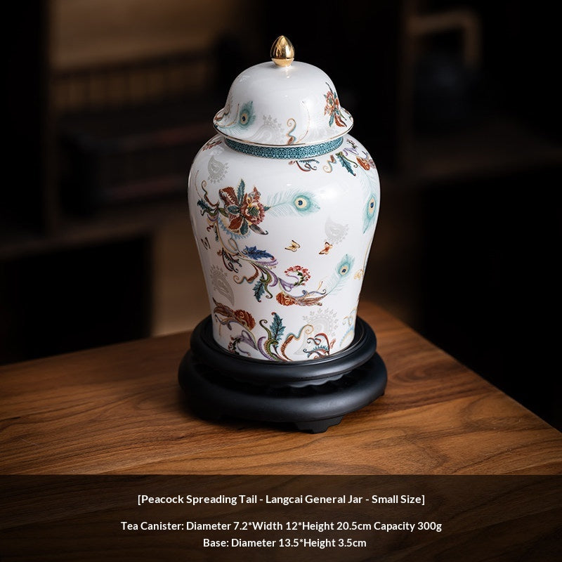 Enamel-color Generals Jar Ceramic Tea Canister