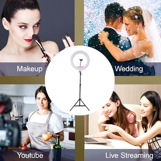 6-18 LED Ring Light Dimmable Lighting Kit Phone Selfie Tripod Makeup Live Lamp