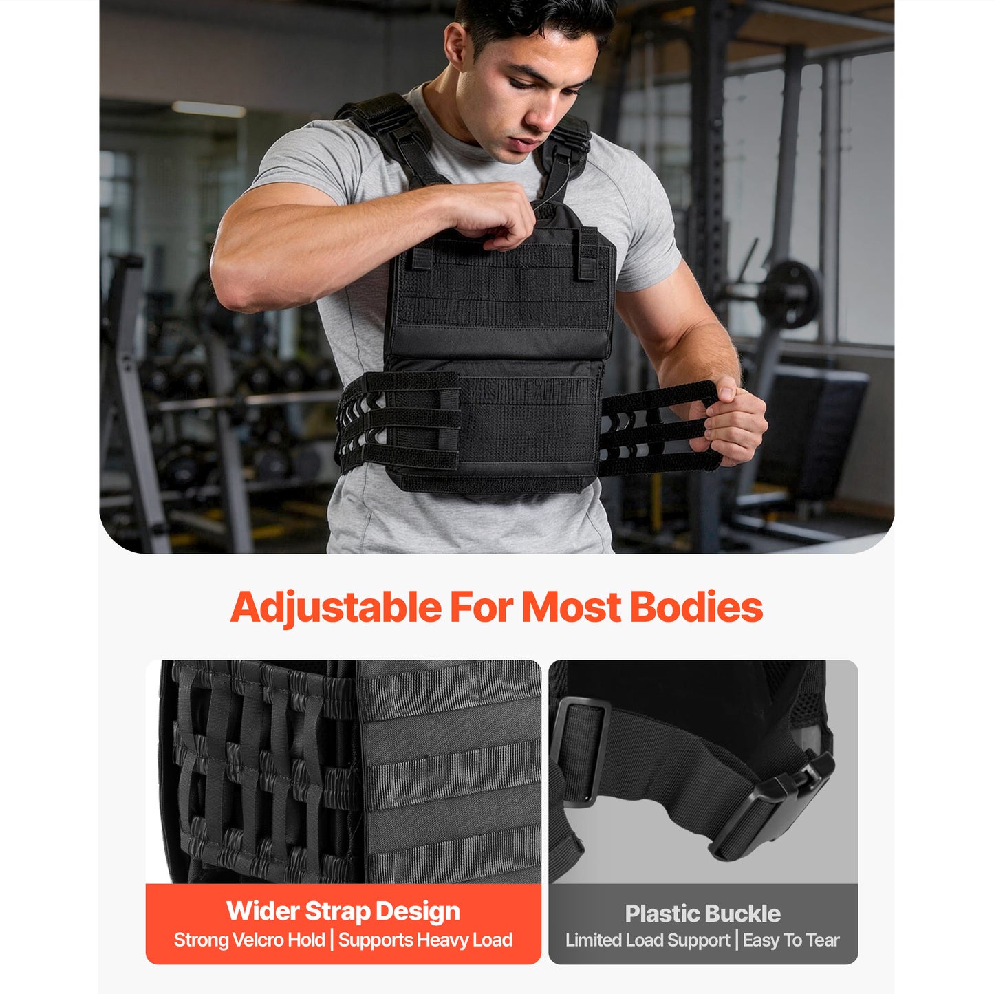 Weighted Vest, Body Weight Vest With Shoulder Pad, And Reflective Stripe, Exercise Set For Men Women, Workout Equipment For  Strength Training, Running, Jogging, Fitness, Muscle Building