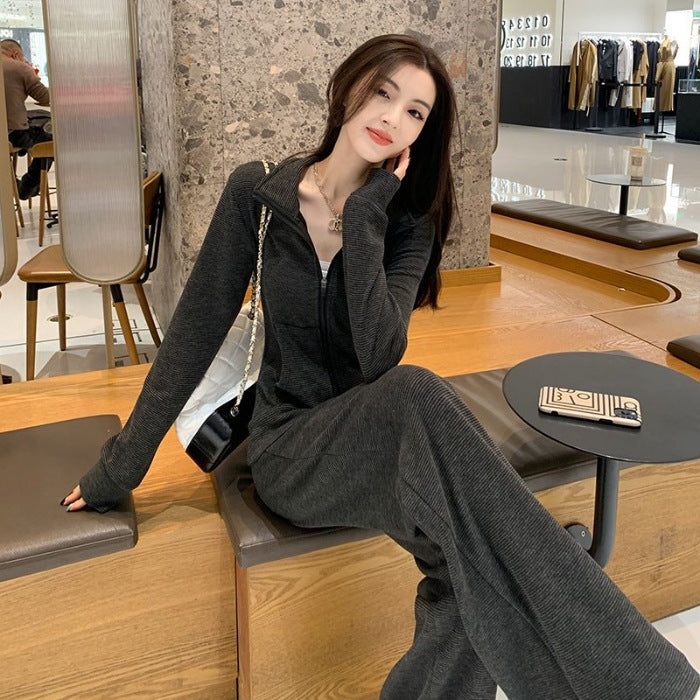 Women's Korean-style Loose Casual Top And Pants Set