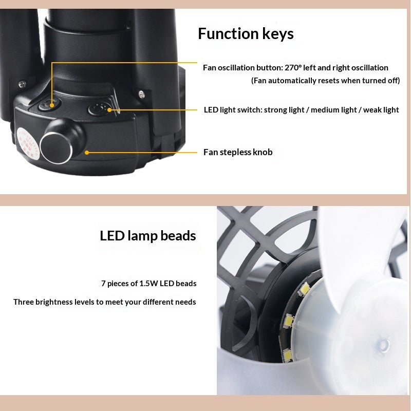 Portable Folding Ceiling Fan With Long Battery Life For Charging