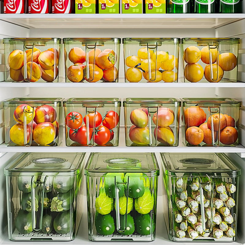 Transparent Food-grade Drainable Refrigerator Storage Container