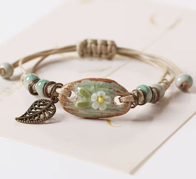 Cute Ceramic Charms And Accessories Creative, Naturally Woven Friendship Bracelets