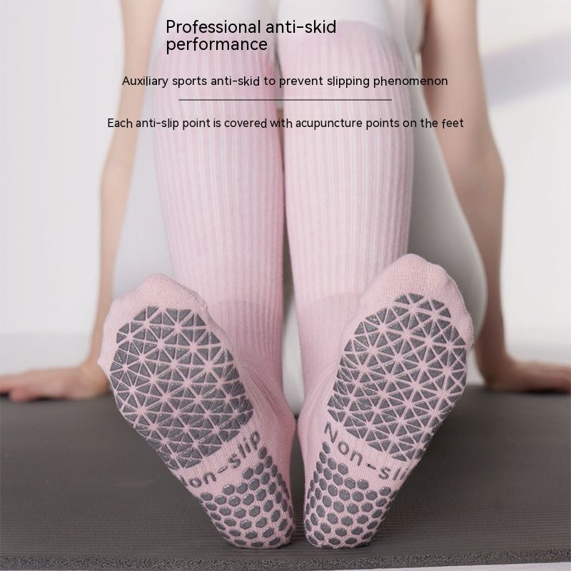 Autumn And Winter Yoga Non-slip Professional Women's Long Pilates Sports Workout Slimming Socks