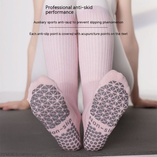Autumn And Winter Yoga Non-slip Professional Women's Long Pilates Sports Workout Slimming Socks