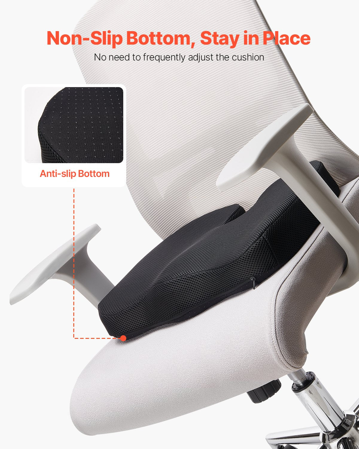 Seat Cushion, Cooling Gel + Memory Foam Seat Cushion, Pressure-Relief Wheelchair Seat Pad With U-Shaped Cutout & Removable Cover, Lightweight And Portable For Travel, Car, Office, Airplane