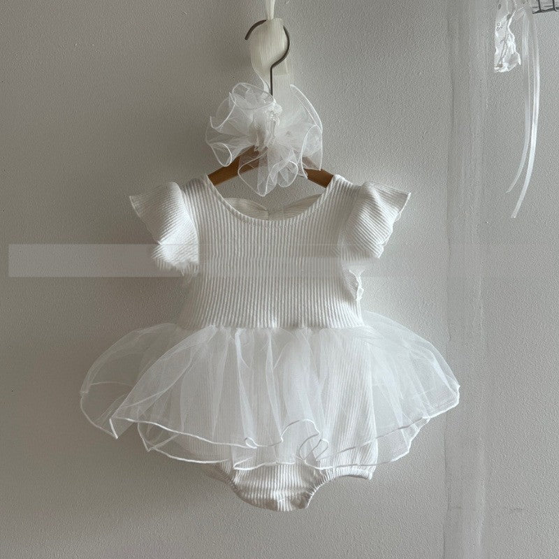 Western-style Lace Bow-Knot Korean-style Bodysuit Dress