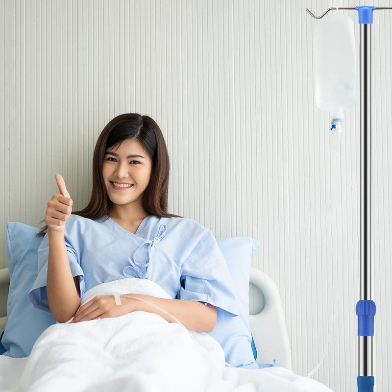 Adjustable IV Pole Stainless Steel IV Drip Stand With Wheels For Home Clinic Z