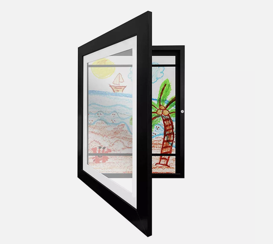 A4 Art Display Frame Kids Frames Photo Picture Crafts Drawing Storage Xmas Gifts-black
