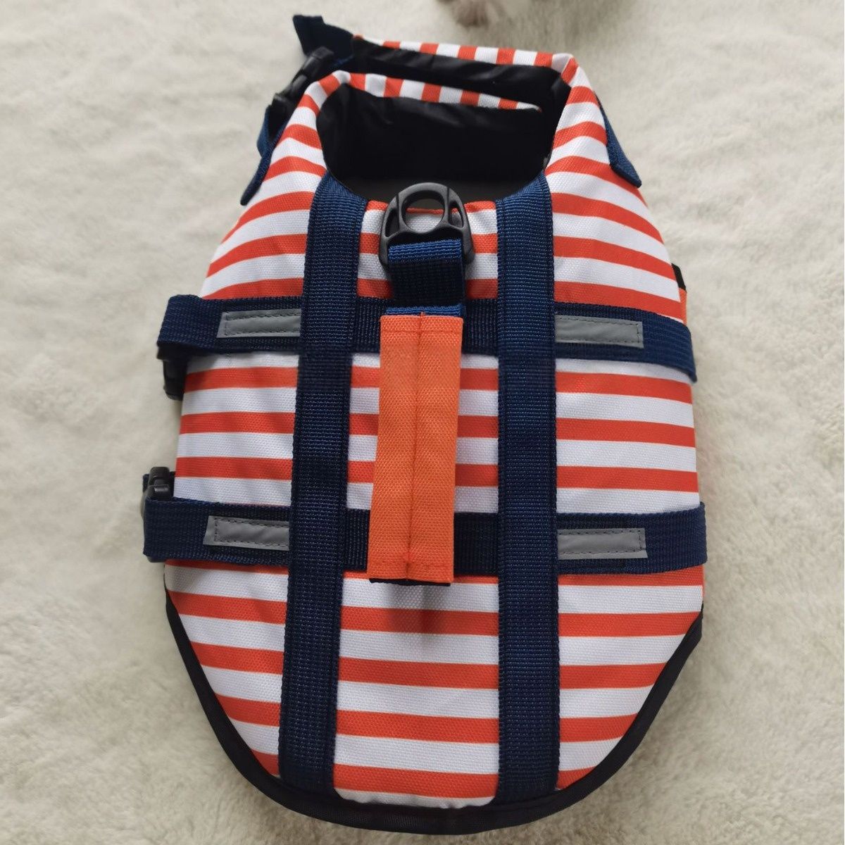 600D Oxford Cloth Digital-Print Striped Pet Life Jacket