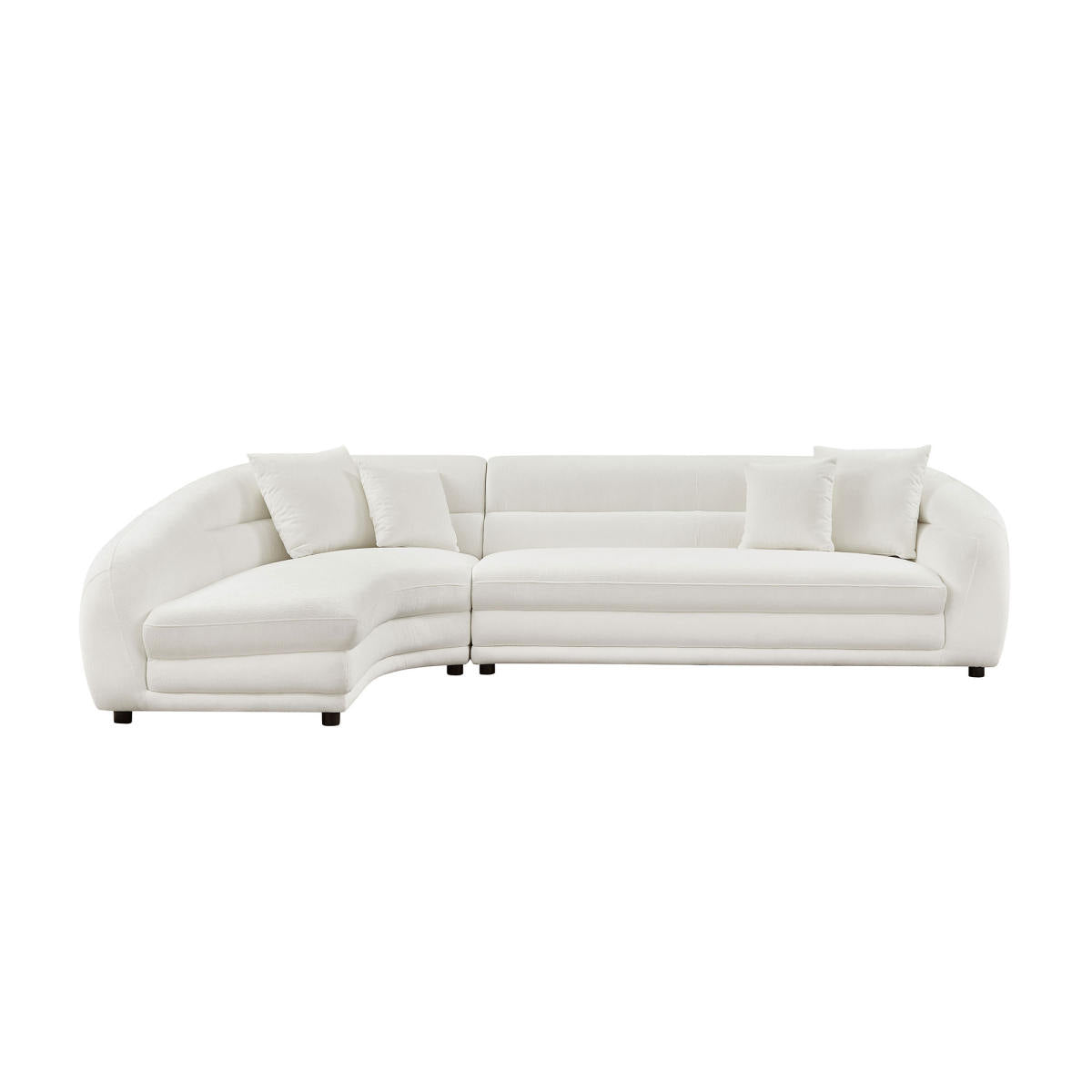 125.2 inch Mordern Curved L-Shaped Modular Sofa with Comfort Pillows,Upholstered Comfy Couch,Sectional Sofa for Living Room,Office