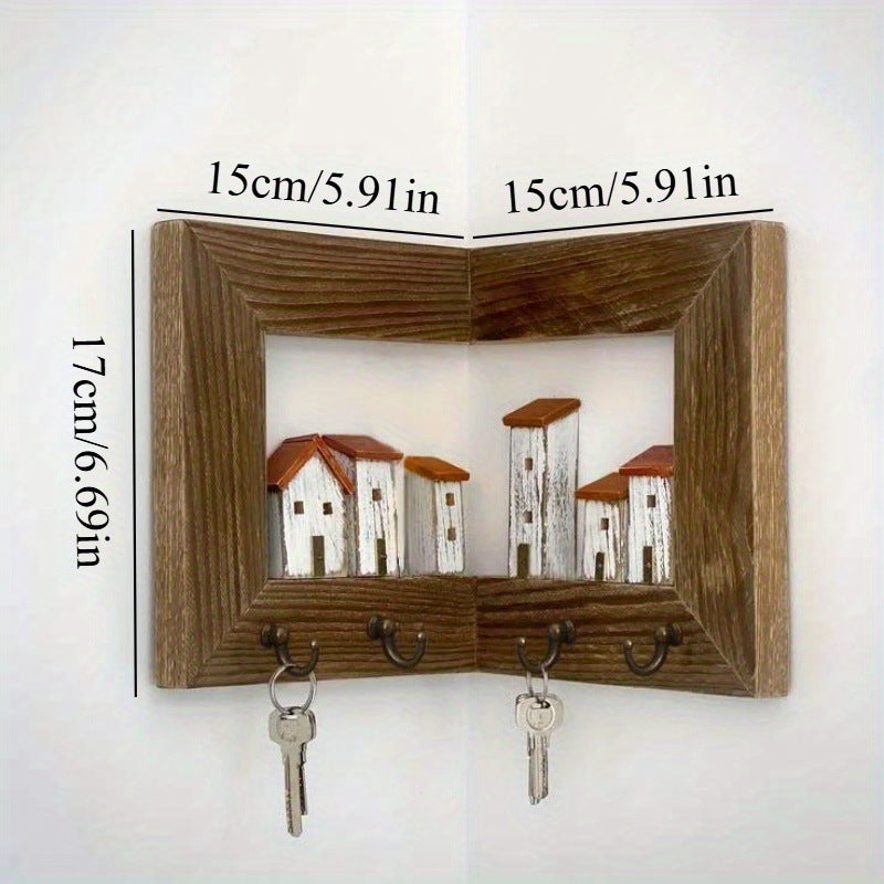Wooden Key Hook Rack For Home Wall Corners