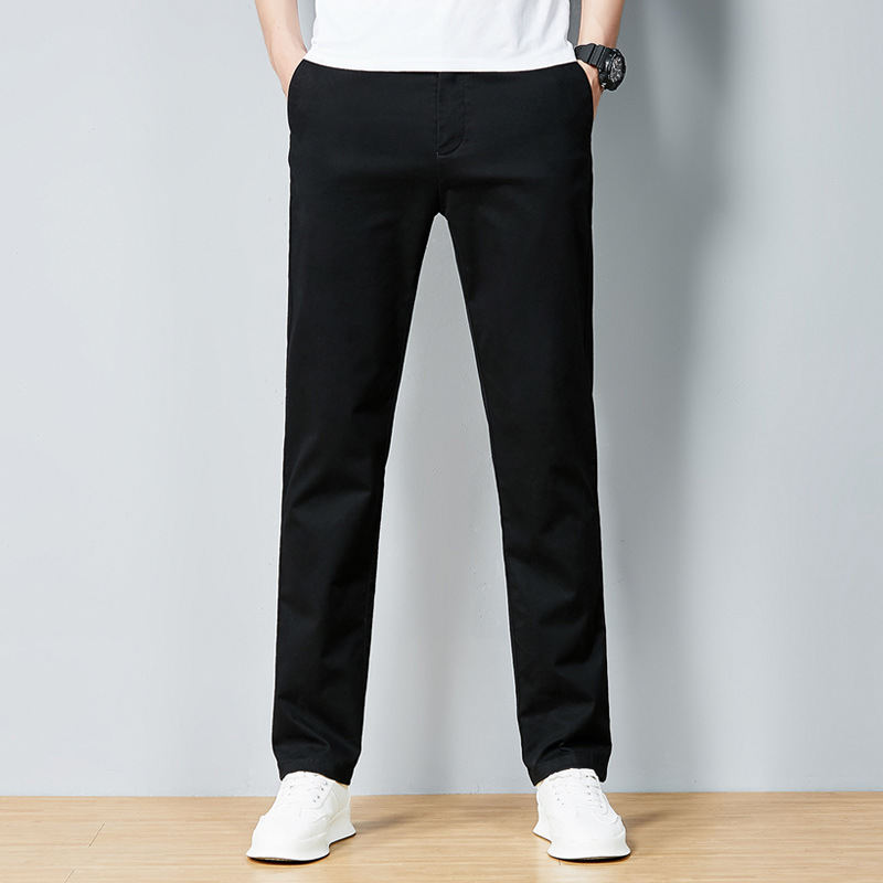 Mens Korean-style Solid-color Versatile Straight-leg Trousers
