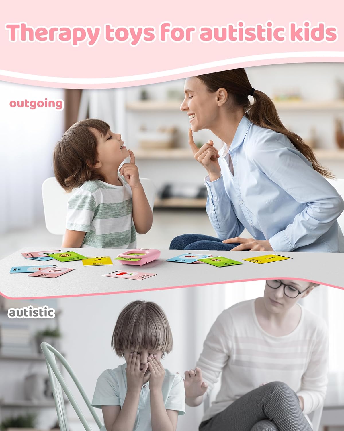 Talking Flash Cards,Kids Toddler Flash Cards With 448 Sight Words,Montessori Toys,Autism Sensory Toys,Speech Therapy Toys,Learning Educational Gifts For Age 1 2 3 4 5 Years Old Boys And Girls
