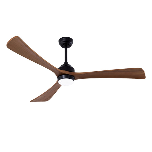 62  3PCS  Solid Wood Blades Ceiling Fan With Lights Remote Control,Quiet DC Motor 3 Blade Ceiling Fans 6 Speed Levels,Reversible Ceiling Fan,for Patio Living Room, Bedroom, Office,Indoor. Matte Black