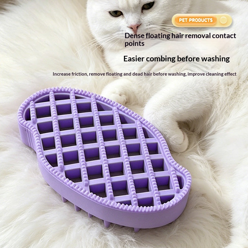 Pet Bath Brush Double-Sided Massage Brush Deshedding Brush
