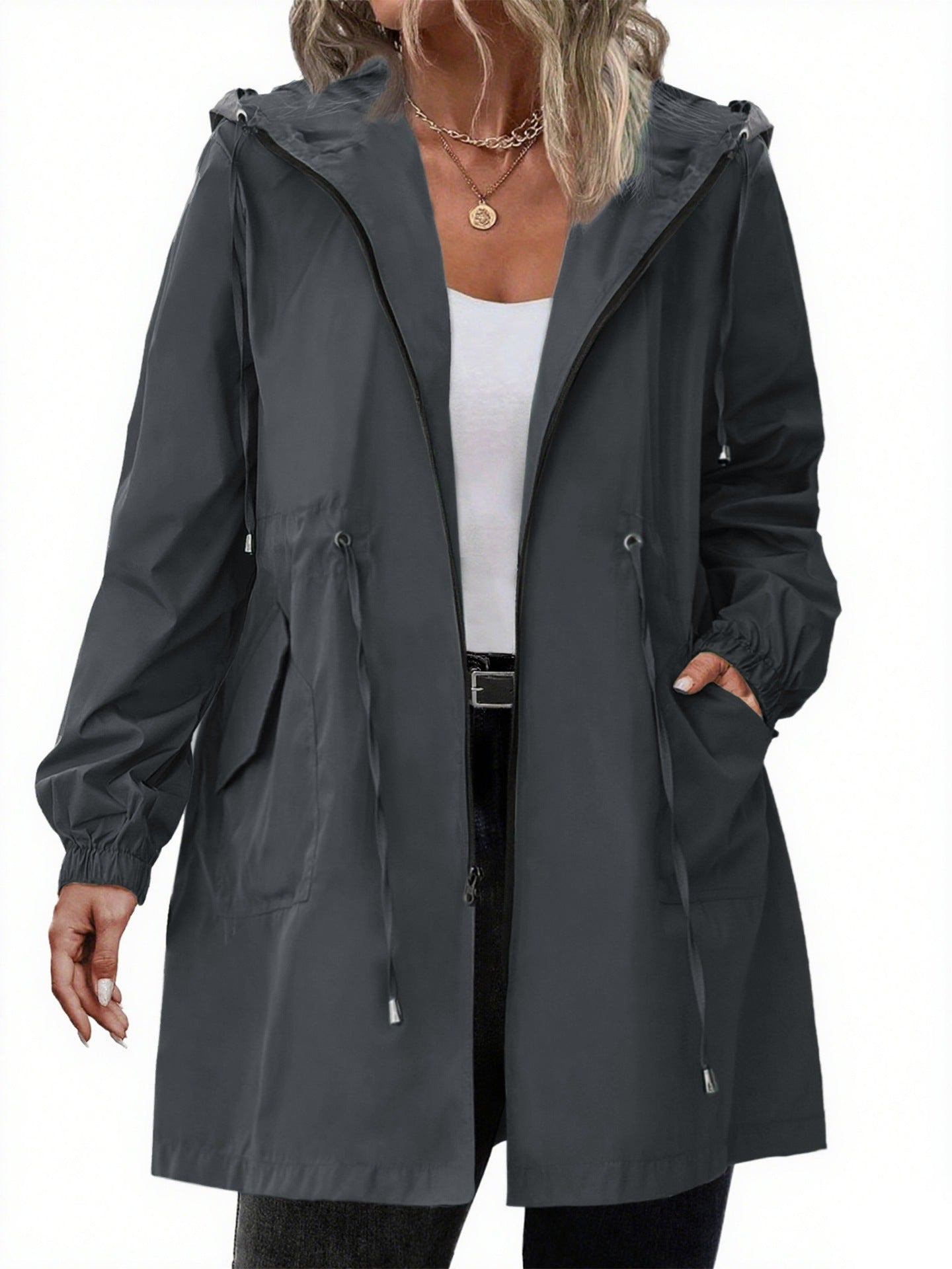 Plus-size Womens Outdoor Sportswear Lightweight Windbreaker
