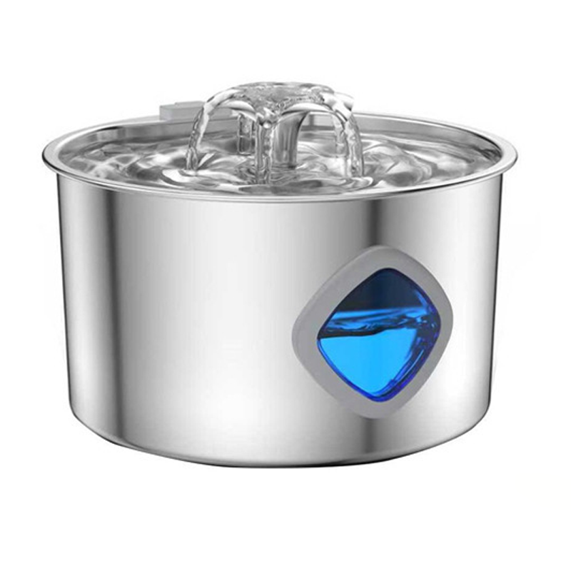 Cat Water Fountain Stainless Steel, 3.2L Automatic Quiet Drinking Fountain With 2 Filters 2 Sponges Water Level Window Gifts For Kitty Small Pets Indoor