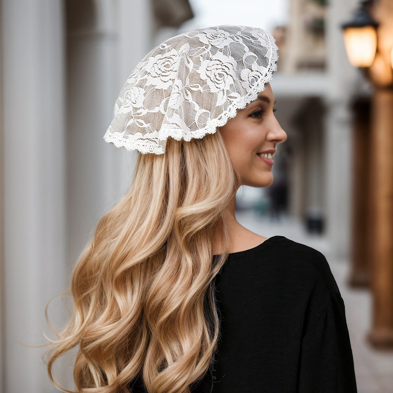 Round Wedding Bridal Elegant Dress Accessories Small Cover Head