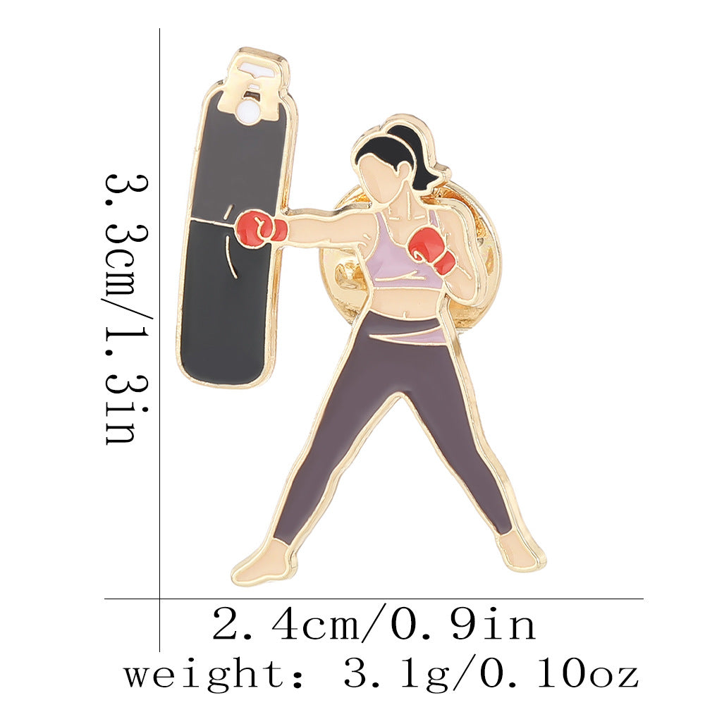 Fitness Alloy Brooch Running Backpack Small Gift