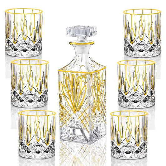 No 16 Seven-piece Gold-trimmed Liquor Set For Whiskey For Home Use
