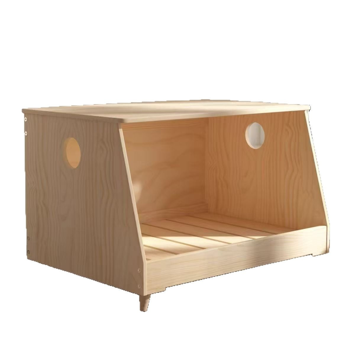 Solid Wood Nightstand Dog House Pet Cabinet Multi-Functional
