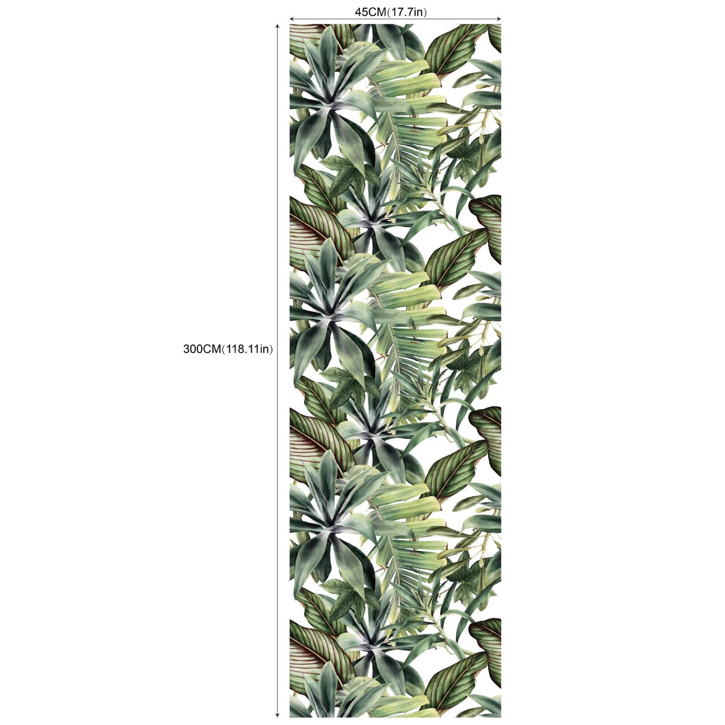 Removable Green Plants And Flowers Seamless Self-adhesive Wall Decor