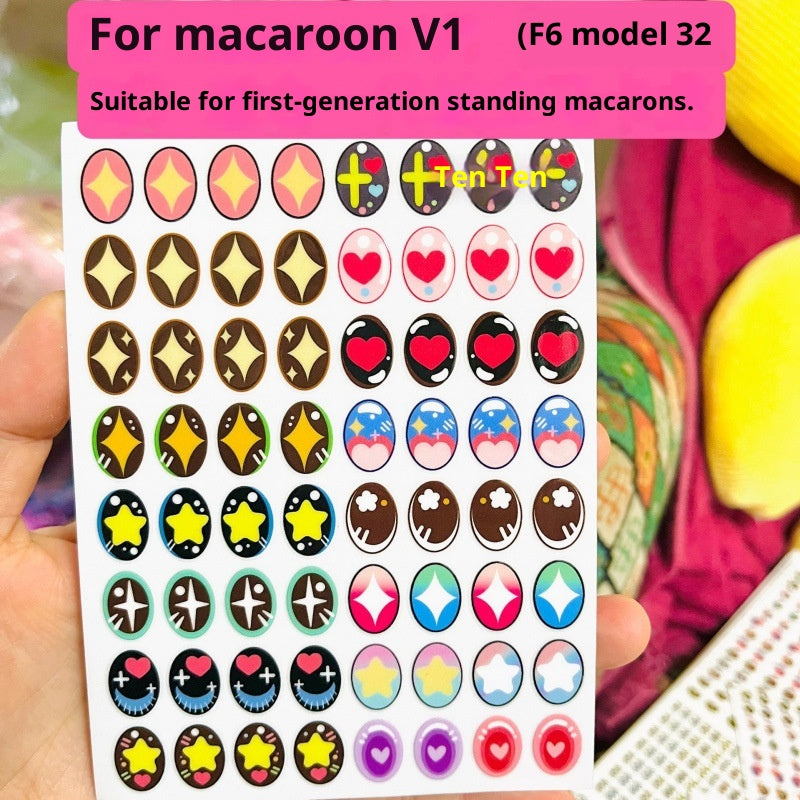 Macaron Colored Contact Lens Makeup Eye Stickers, Handmade DIY Doll Eyelash Stickers, Sit-down Stickers Eyes