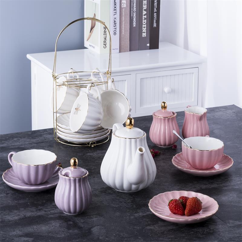 Cooling Kettle Set Loose Pieces Color Glaze Plus Gold Ceramics