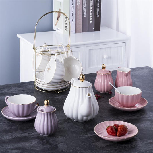 Cooling Kettle Set Loose Pieces Color Glaze Plus Gold Ceramics