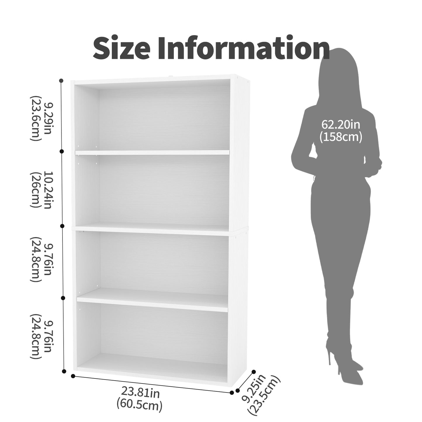 Four-tier And Three-tier Bookcases, Floor-standing Open Shelving, Suitable For Storage In Home Offices, Living Rooms And Bedrooms