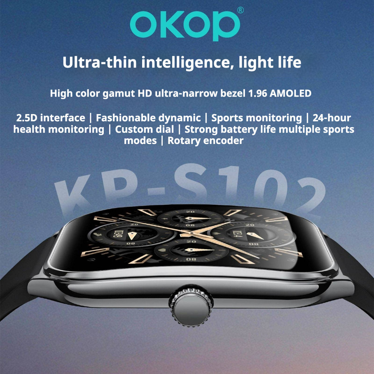 KP-S102 Best Selling Smartwatch Bluetooth Calling Blood Pressure Monitor Pedometer Curved Screen Narrow Bezel Waterproof Sports Watch In Stock