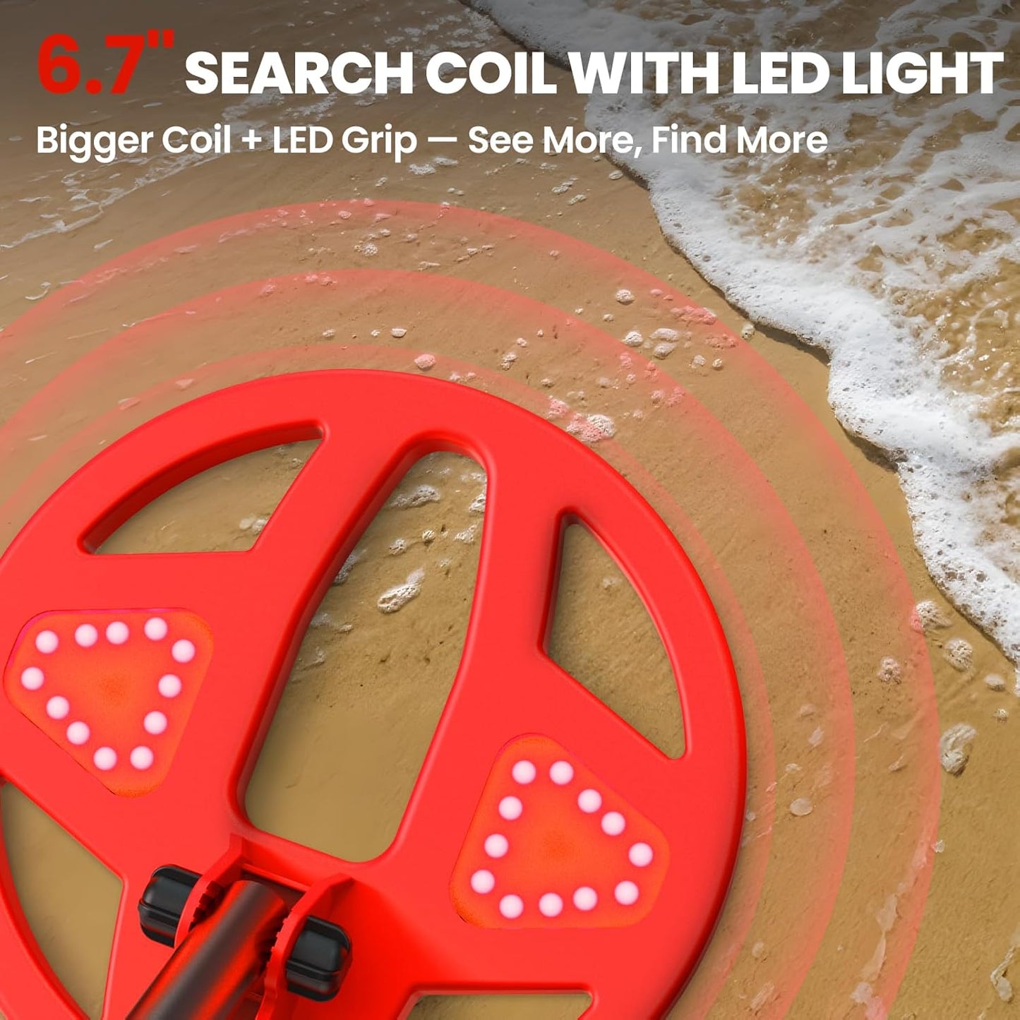 Innovative Colorful LCD Metal Detector For Kids 6.7-inch LED-Illuminated Coil, Lightweight & Adjustable, Safe Rubber Grip The Ideal Gift For Boys And Girls