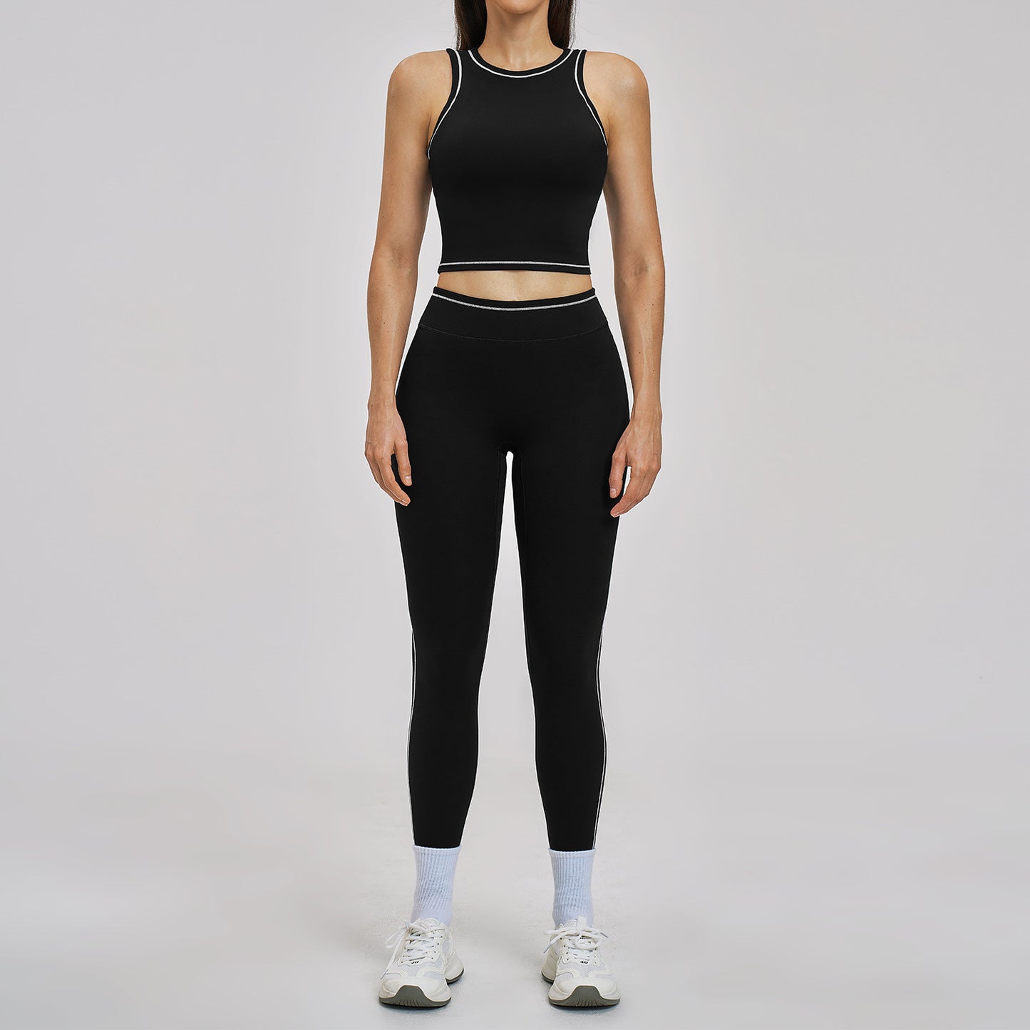 Tight-fitting, Shock-absorbing Athletic Set For Outdoor Running And Fitness