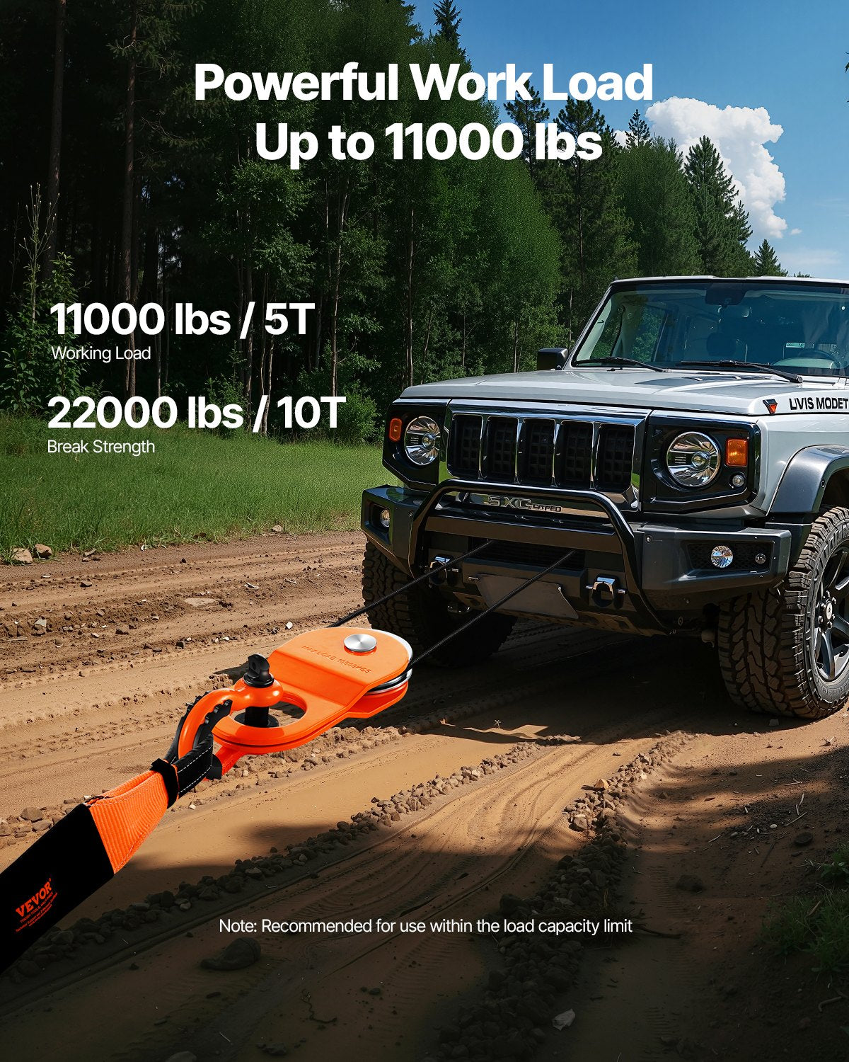 10 Ton Heavy Duty Winch Snatch Block 22,000 Lbs Off Road Recovery Truck ATV UTV