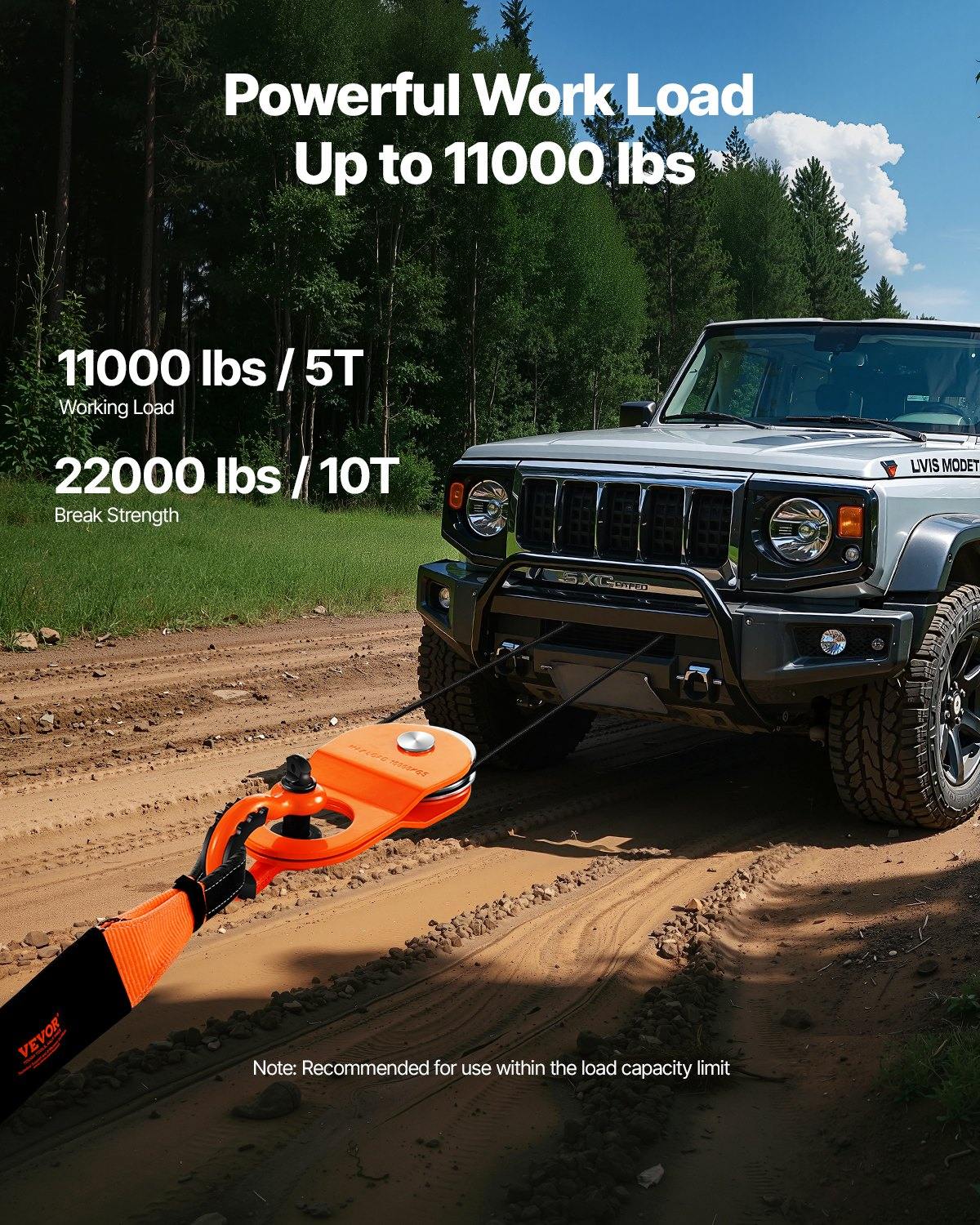 10 Ton Heavy Duty Winch Snatch Block 22,000 Lbs Off Road Recovery Truck ATV UTV