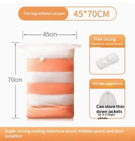 No-Pump Vacuum Compression Bags for Home Use - Space Saving Storage Sacks for Clothing Bedding and Travel Packing