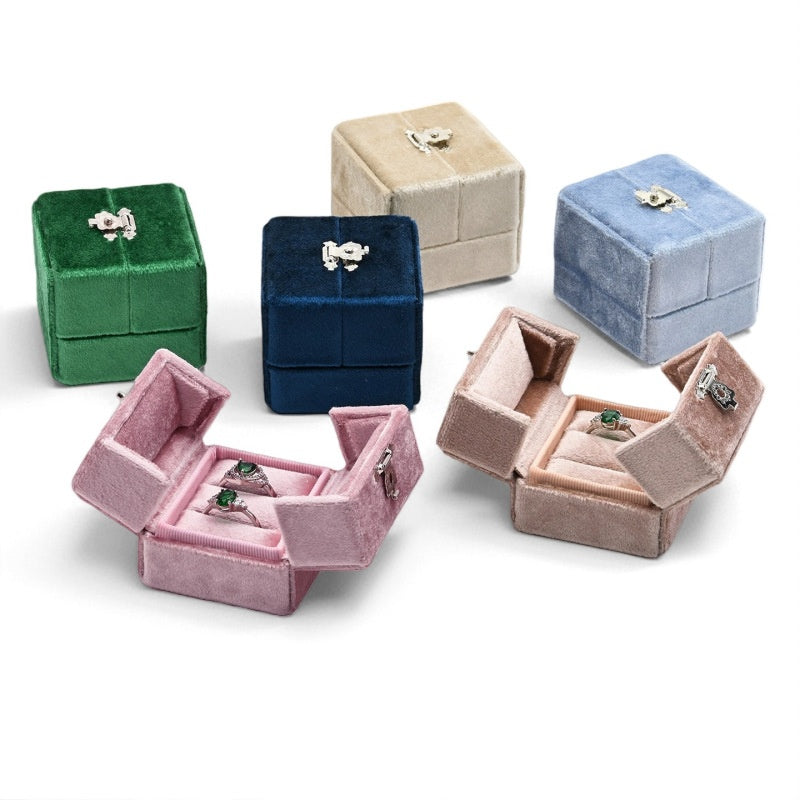 New Valentines Day Gift Pair Ring Jewelry Storage Box