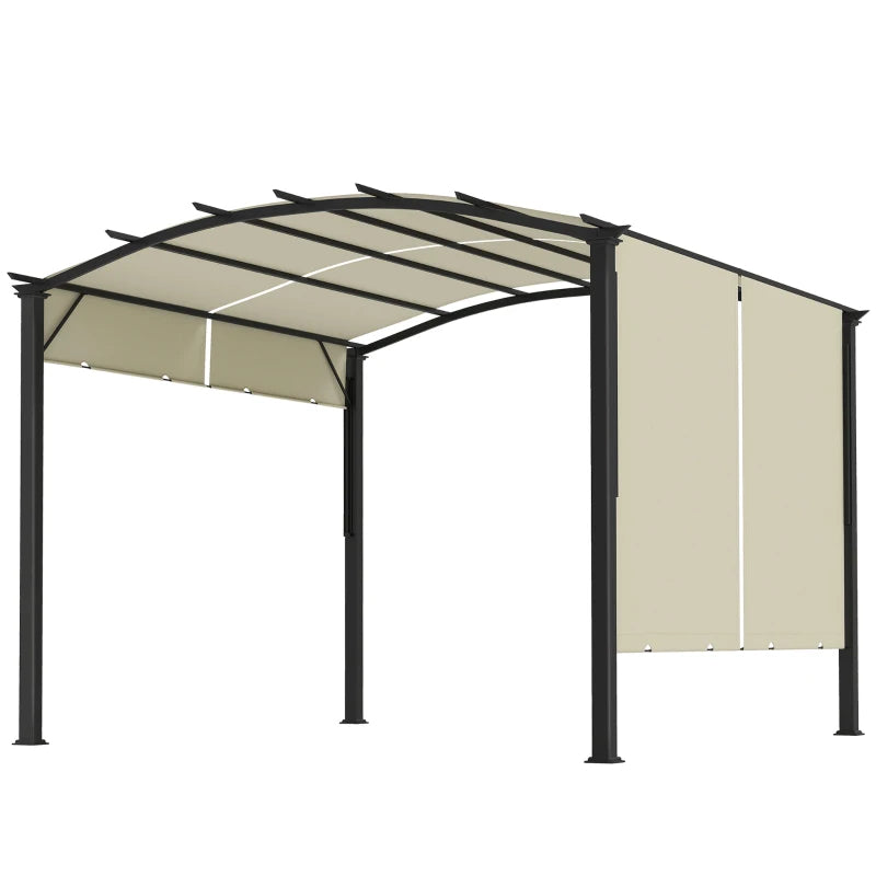 11' X 11' Outdoor Retractable Pergola Canopy For Backyard, BeigeMultiple Packages