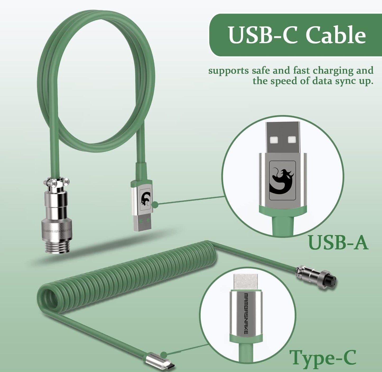 Yellow  Type C Cable, Charging Cable, Data Transfer Cable For Mobile Phone, Keyboard