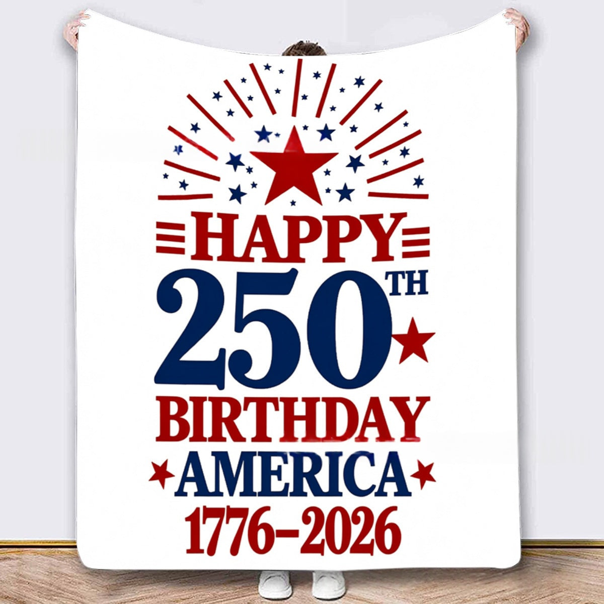Independence Day Themed Flannel Thickened Warming Blanket For Home And Office