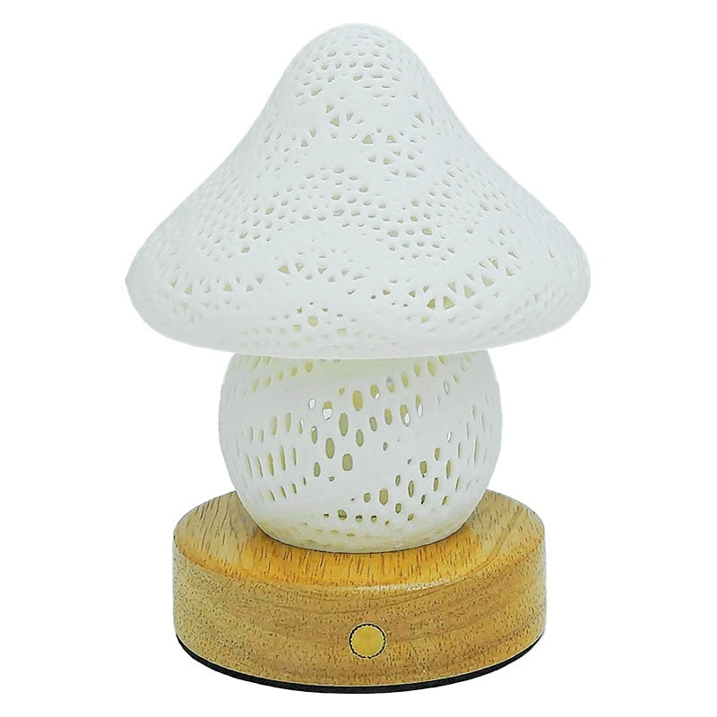 Bedroom Bedside Decoration Table Lamp Charging Cream Wind Touch Dimming
