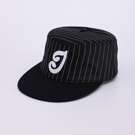 Summer Men's And Women's Striped Embroidered Logo Adjustable Fashion Casual Style Flat-top Baseball Cap Suitable For Outdoor Outings, Daily Commutes And Outings