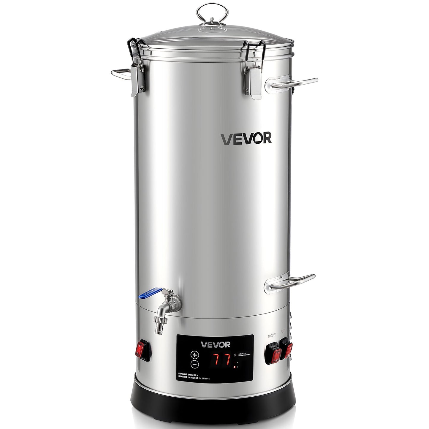 Beer Brewing Equipment, 8 Gal/30L 304 Stainless Steel Home Beer Brewer,1500W All-in-One Home Brewing Kit With Tall Strainer, Integrated Inner Barrel & Reinforced Handle