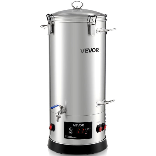 Beer Brewing Equipment, 8 Gal/30L 304 Stainless Steel Home Beer Brewer,1500W All-in-One Home Brewing Kit With Tall Strainer, Integrated Inner Barrel & Reinforced Handle
