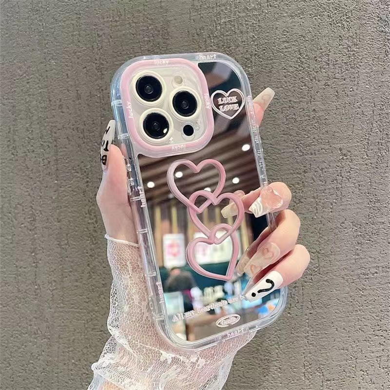All-inclusive Drop-resistant Love Makeup Mirror Phone Case