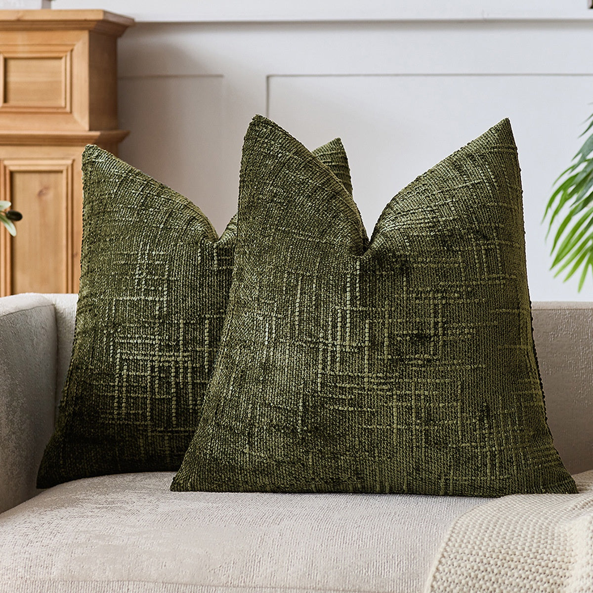 Bamboo-Section Chenille Home Throw Pillow
