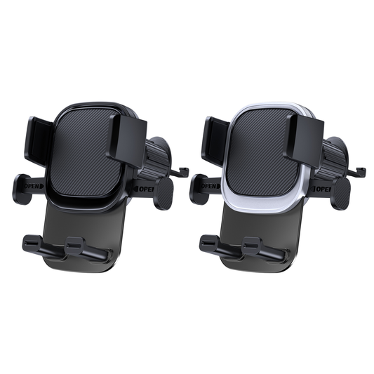Car mobile phone navigation bracket-air outlet model-black and silver-plastic-1 piece