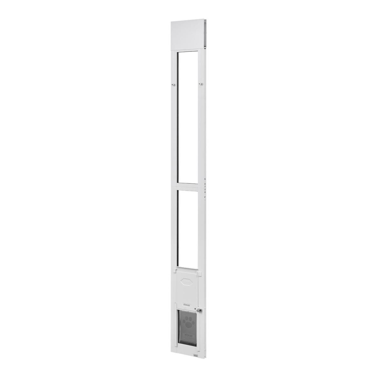 Dog Door For Sliding Glass Door, 75 7  8 To 80 11 16  Adjustable Height, Aluminum Alloy Frame With Flap And Rotating Hinge, Lock Design, For Small-Sized Dogs, Sliding Glass Pet Doors For Renters