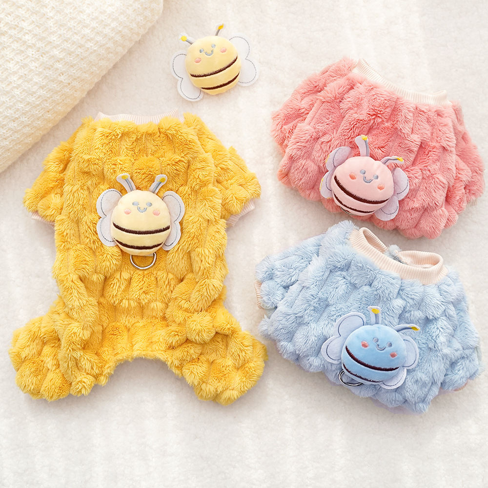 Four-legged Plush Bee Pet Harness For Warmth And Extra Insulation